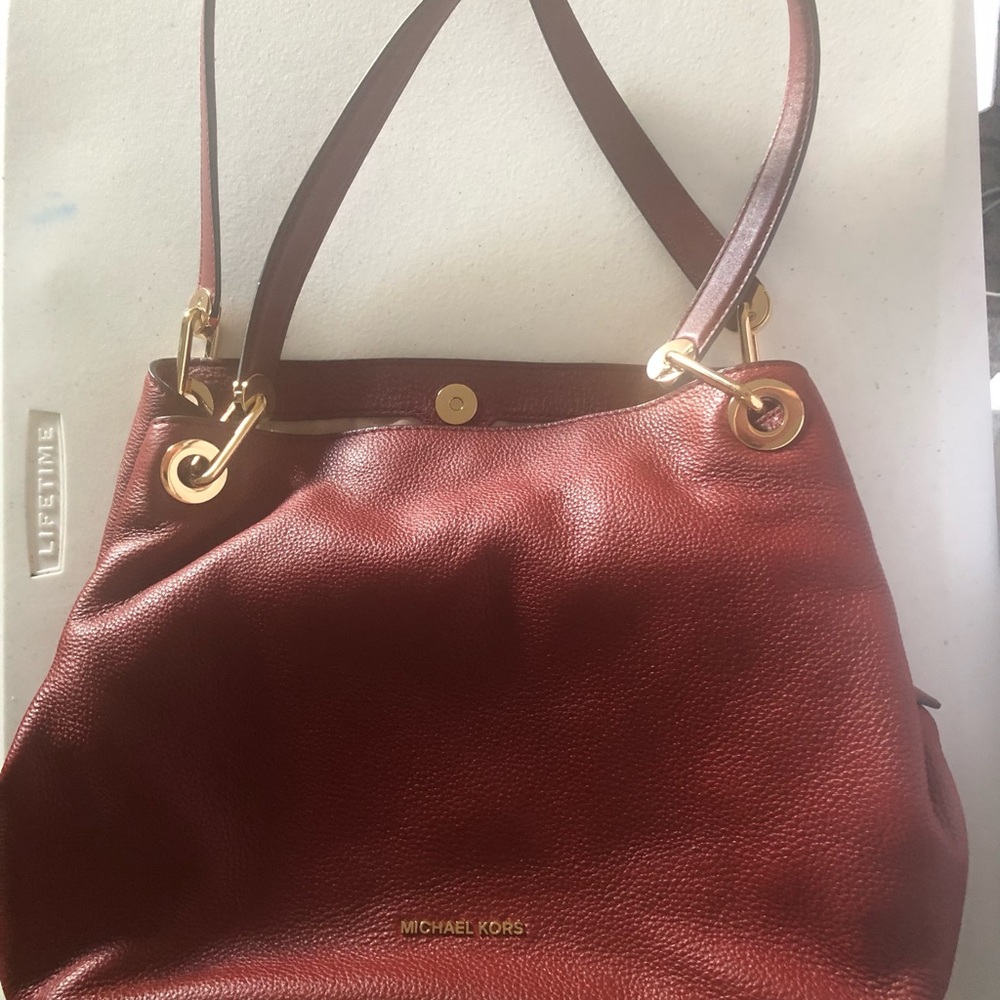 MICHAEL Michael Kors Large Raven Shoulder Tote in Dark Berry